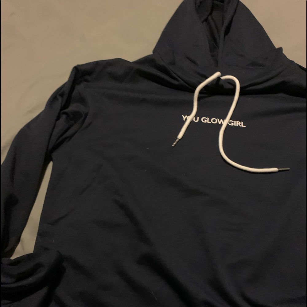 Large “You Glow Girl” navy hoodie